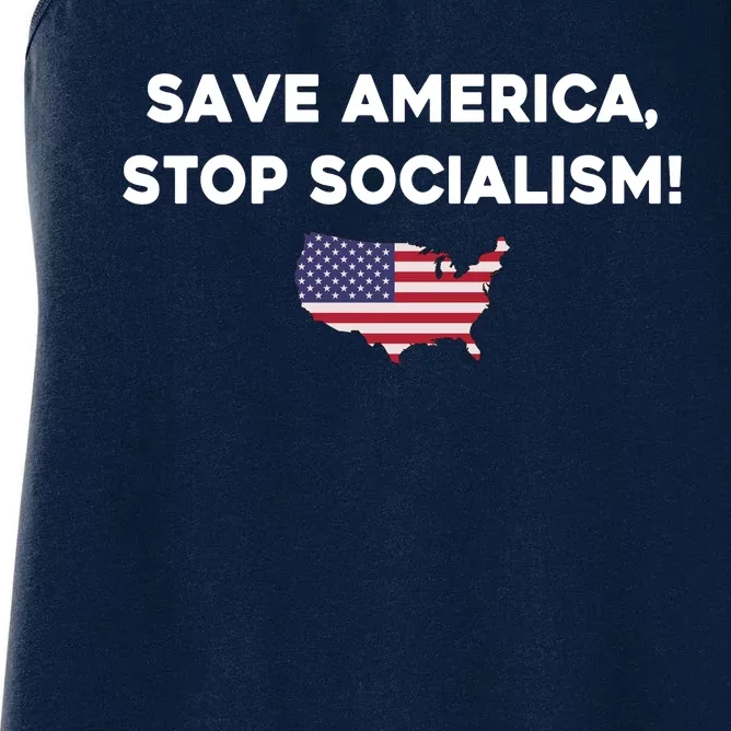 Marjorie Taylor Greene Wearing Save America Stop Socialism Women's Racerback Tank