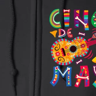 Mexican Taco Guitar Fiesta Cinco De Mayo 5 De Mayo Mexican Fiesta Full Zip Hoodie