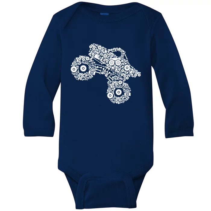 Monster Truck Girls Women Gift Baby Long Sleeve Bodysuit