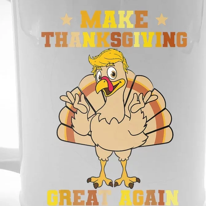 Make Thanksgivings Great Again Trump Turkey 2024 Front & Back Beer Stein