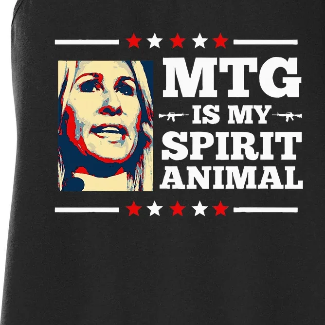 Marjorie Taylor Greene Mtg Is My Spirit Animal Political Women's Racerback Tank