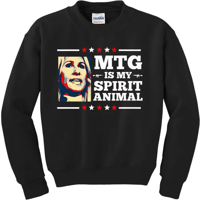 Marjorie Taylor Greene Mtg Is My Spirit Animal Political Kids Sweatshirt