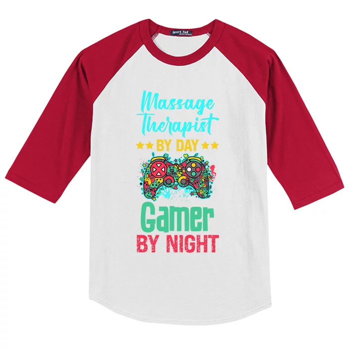 Massage Therapist Gaming Lover Funny Novelty Kids Colorblock Raglan Jersey