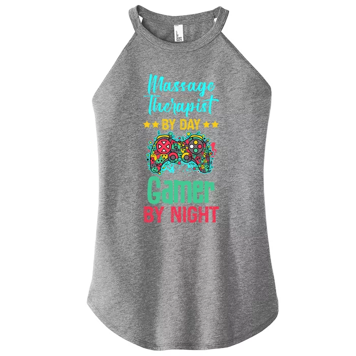 Massage Therapist Gaming Lover Funny Novelty Women’s Perfect Tri Rocker Tank