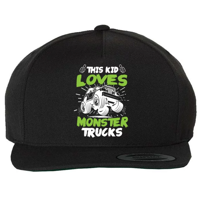 Monster Truck Gift Wool Snapback Cap