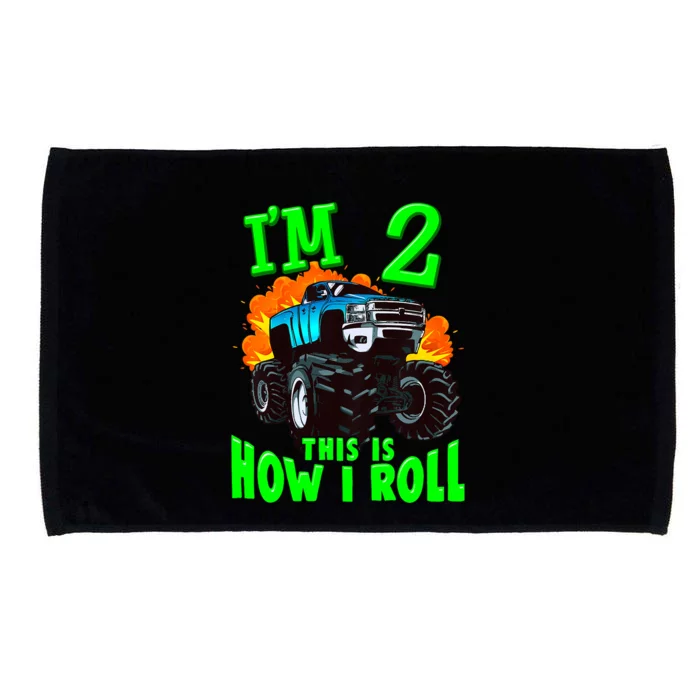 Monster Truck Girl Boy Im 2 This Is How I Roll Microfiber Hand Towel