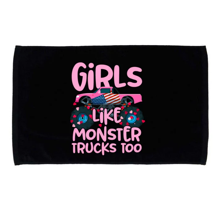 Monster Truck Girls Like Monsters Too Birthday Gifts Microfiber Hand Towel