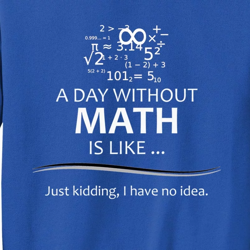 Math Teacher Gift Funny A Day Without Math Is Like Sweatshirt