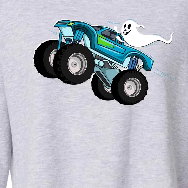 Monster Truck Ghost Halloween Spooky Pumpkin Halloween Fan Gift Cropped Pullover Crew