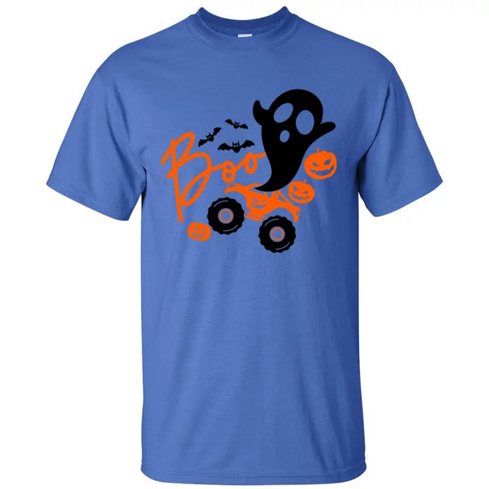 Monster Truck Ghost Pumpkin Halloween Costume Gift Tall T-Shirt