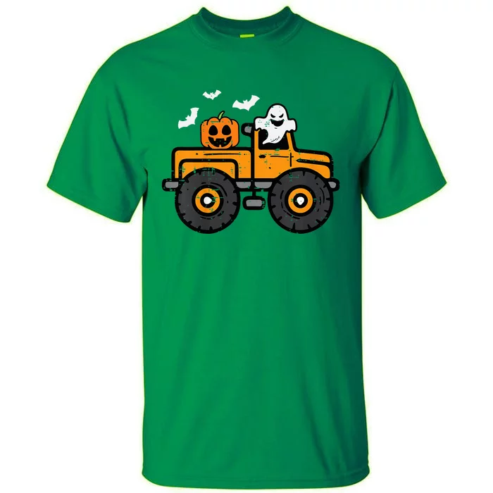 Monster Truck Ghost Pumpkin Halloween Costume Tall T-Shirt