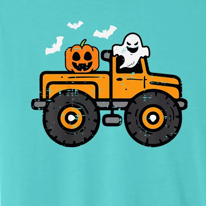 Monster Truck Ghost Pumpkin Halloween Costume ChromaSoft Performance T-Shirt