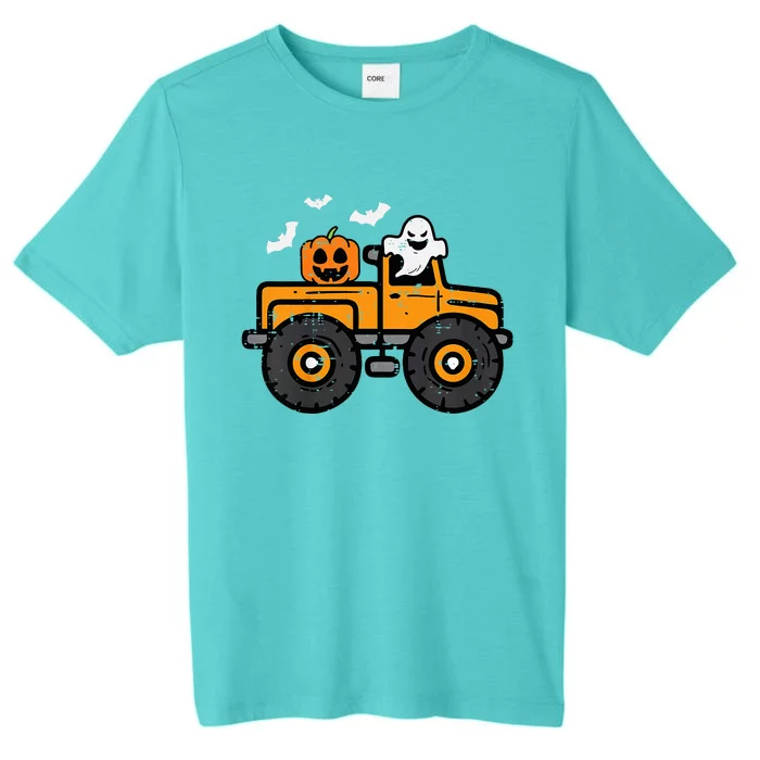 Monster Truck Ghost Pumpkin Halloween Costume ChromaSoft Performance T-Shirt