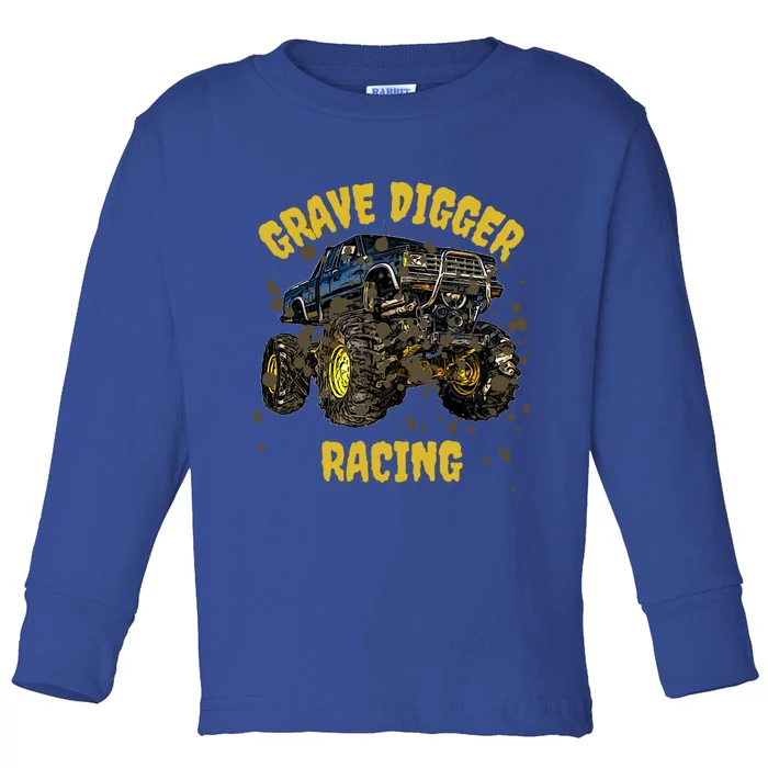 Monsters Truck Grave Diggers Off Roads 4 X 4 Racing Monsters Funny Gift Toddler Long Sleeve Shirt