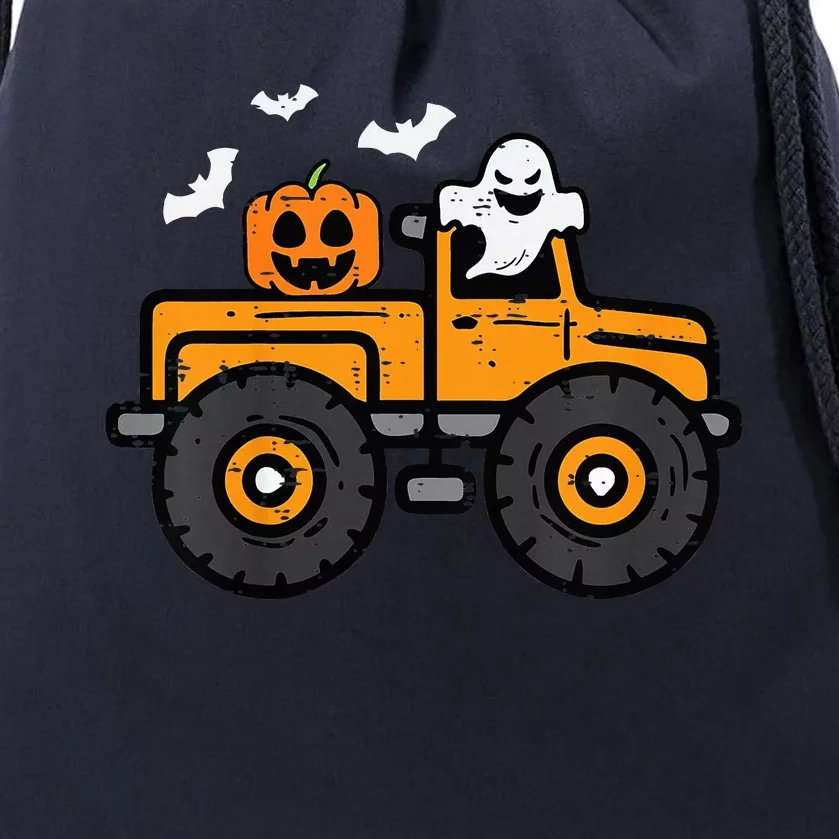 Monster Truck Ghost Pumpkin Halloween Costume Drawstring Bag