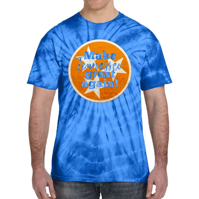 Make Tennessee Great Again State Flag Football Fan Gift Tie-Dye T-Shirt