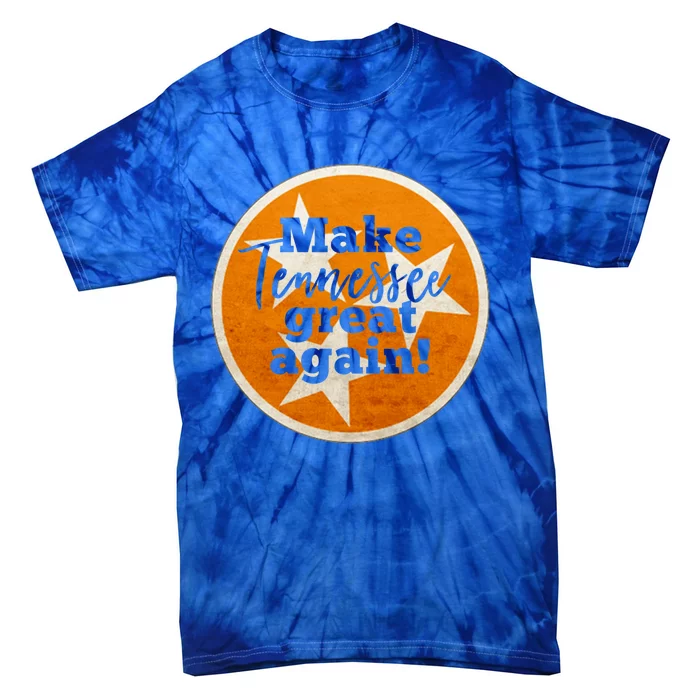 Make Tennessee Great Again State Flag Football Fan Gift Tie-Dye T-Shirt