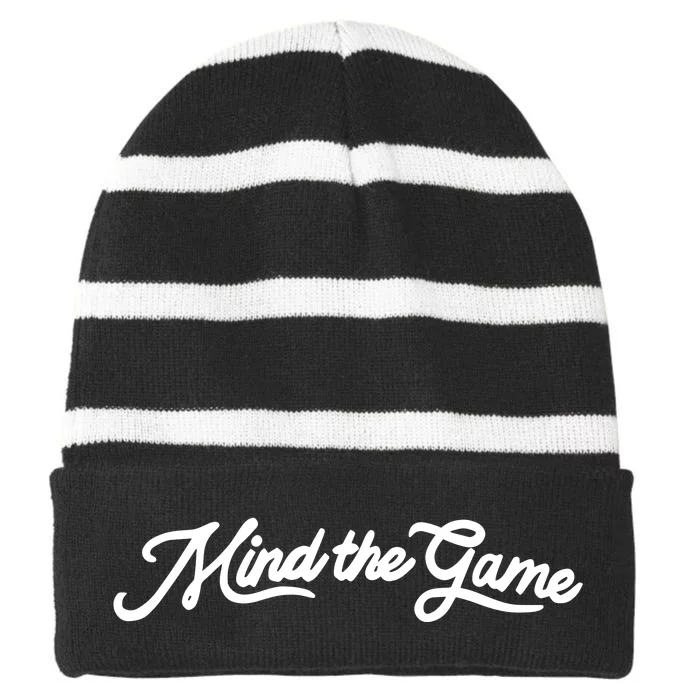 Mind The Game Striped Beanie with Solid Band