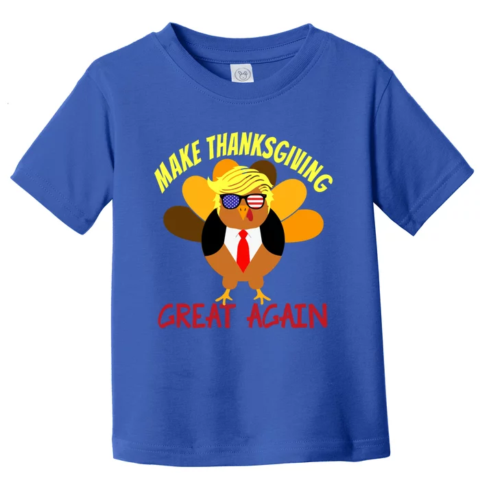 Make Thanksgiving Great Again Turkey Funny 2024 Usa Flag Gift Toddler T-Shirt