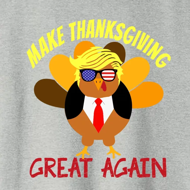 Make Thanksgiving Great Again Turkey Funny 2024 Usa Flag Gift Women's Crop Top Tee