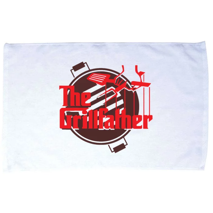 Men The Grillfather Funny Cool BBQ Grill Chef Gift Microfiber Hand Towel