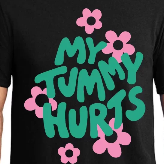 My Tummy Hurts Aesthetic Cute Flower Groovy Graphic Pajama Set