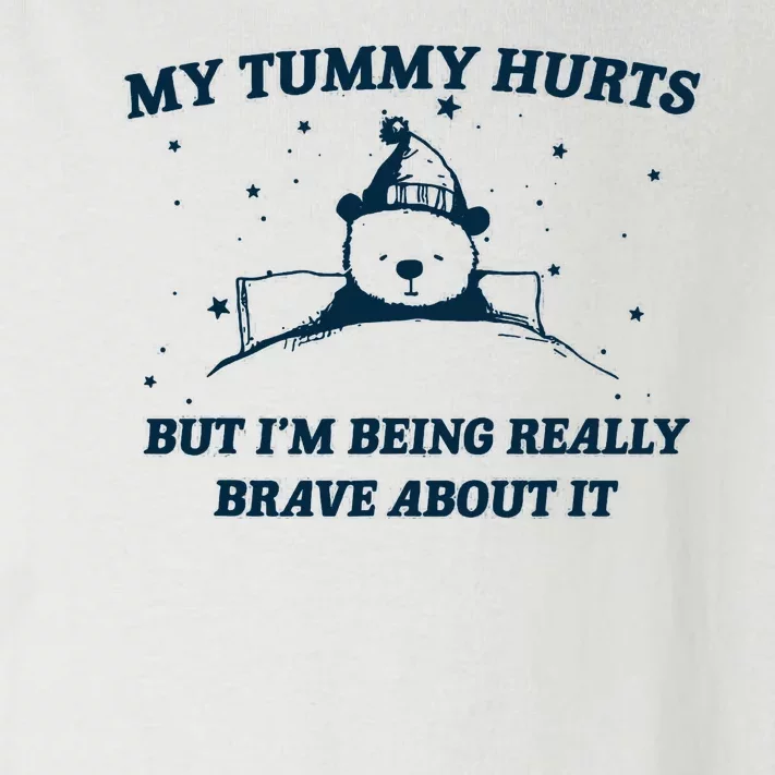 My Tummy Hurts Funny Bear Retro Cartoon Meme Toddler Long Sleeve Shirt