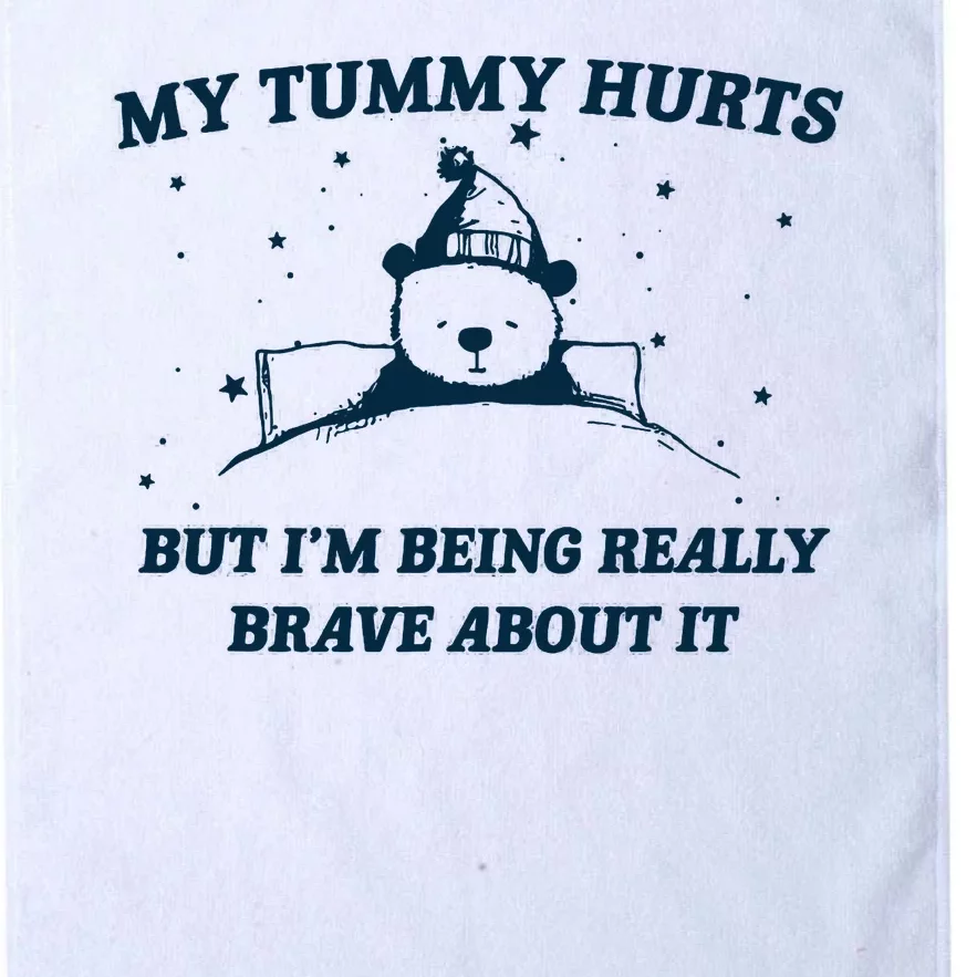 My Tummy Hurts Funny Bear Retro Cartoon Meme Platinum Collection Golf Towel