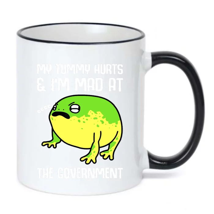 My Tummy Hurts And Im Mad At The Government Frog Black Color Changing Mug