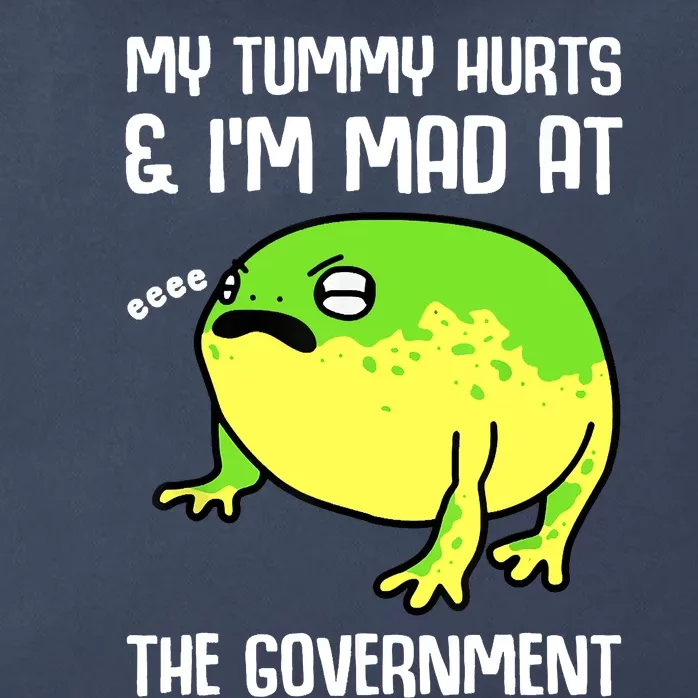 My Tummy Hurts And Im Mad At The Government Frog Zip Tote Bag