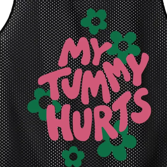 My Tummy Hurts Aesthetic Cute Flower Groovy Mesh Reversible Basketball Jersey Tank