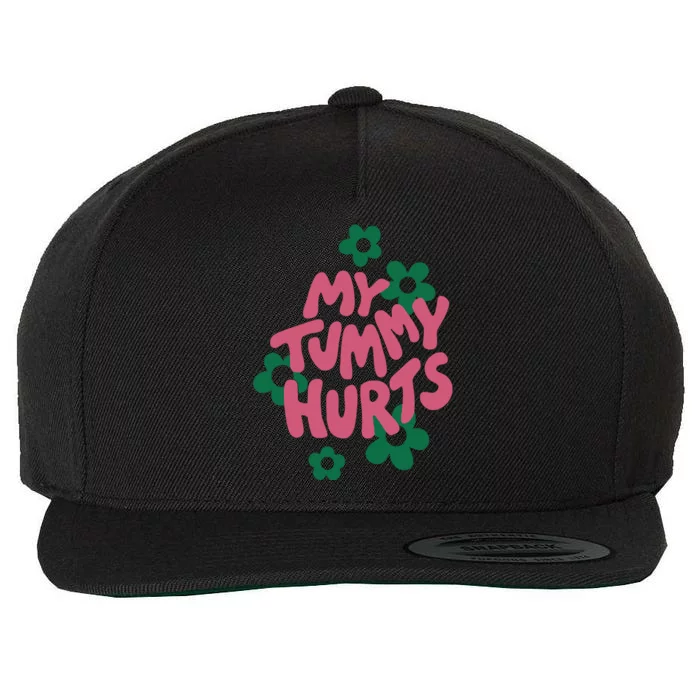 My Tummy Hurts Aesthetic Cute Flower Groovy Wool Snapback Cap