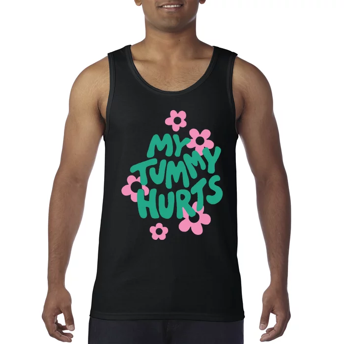 My Tummy Hurts Aesthetic Cute Flower Groovy Graphic Tank Top