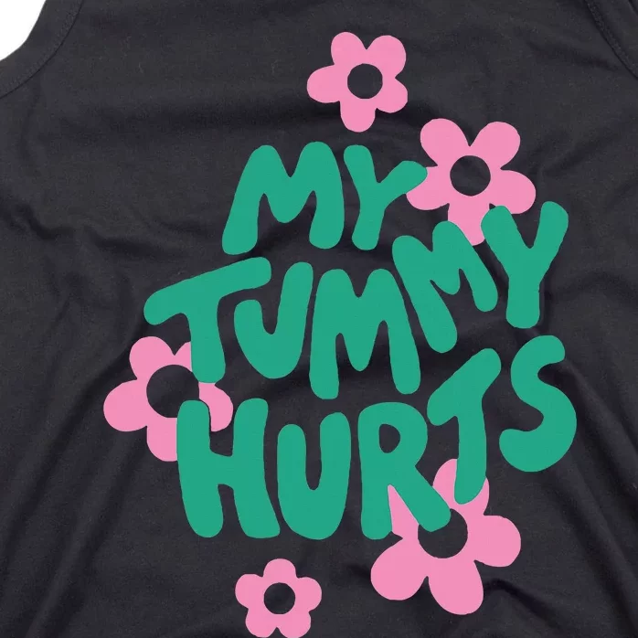 My Tummy Hurts Aesthetic Cute Flower Groovy Graphic Tank Top