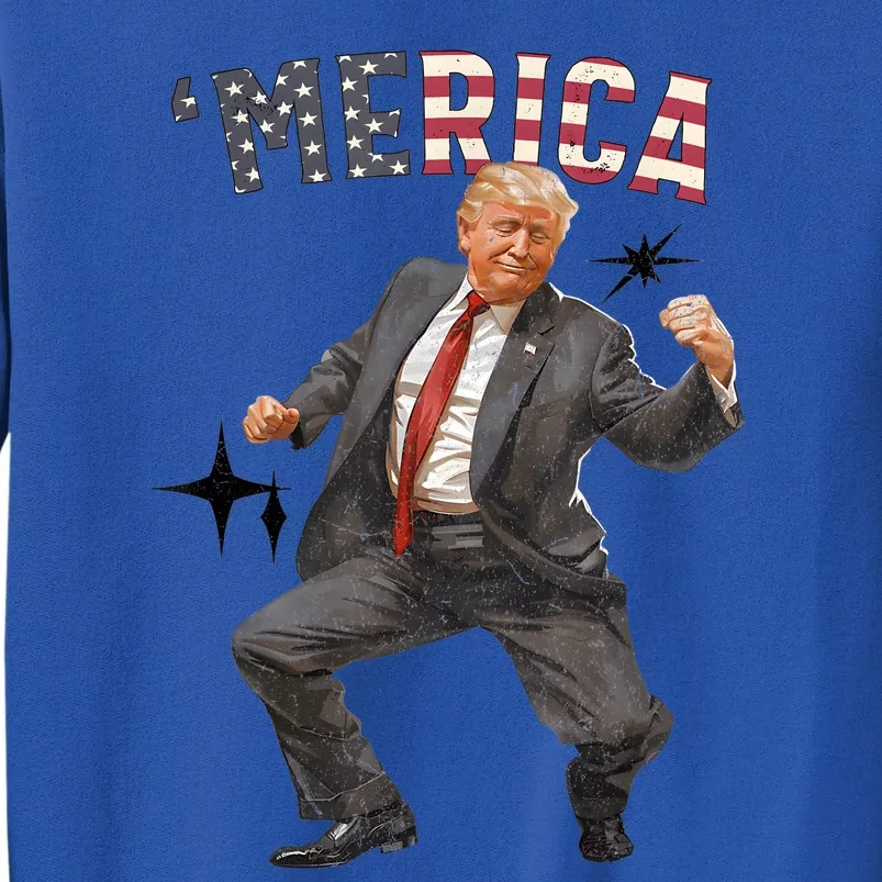 Merica Trump Happy 4th Of July Trump American Flag Gifts Tall Sweatshirt