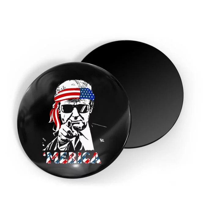 Merica Trump Happy 4th Of July Trump Magnet