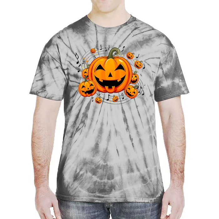 Music Teacher Halloween Fall Pumpkin Tie-Dye T-Shirt