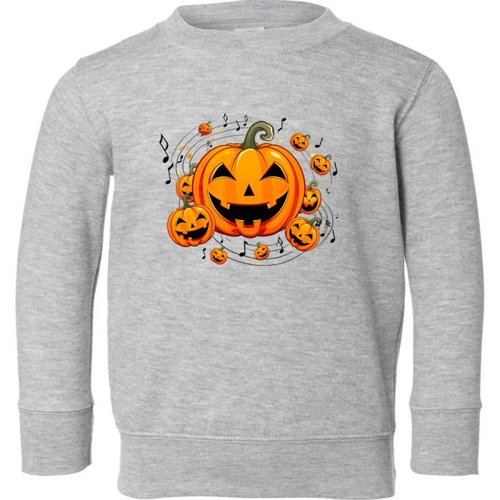 Music Teacher Halloween Fall Pumpkin Toddler Sweatshirt