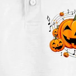 Music Teacher Halloween Fall Pumpkin Dry Zone Grid Performance Polo