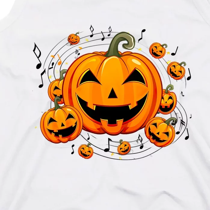 Music Teacher Halloween Fall Pumpkin Tank Top