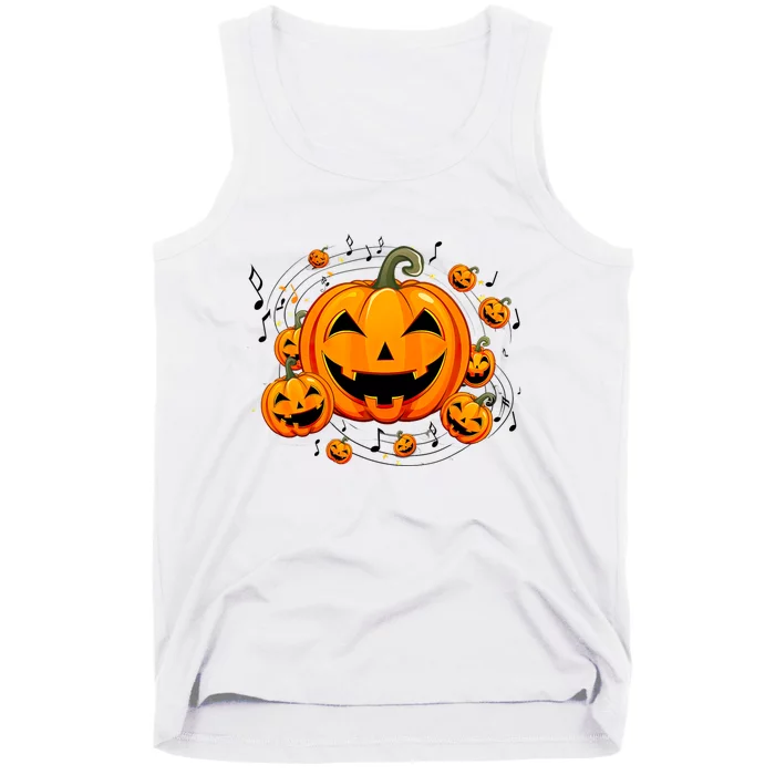 Music Teacher Halloween Fall Pumpkin Tank Top