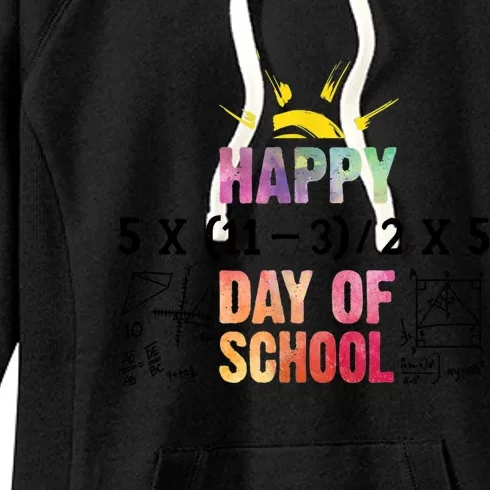 Math Teacher Happy 100th Day Of School Equations Gift Women's Fleece Hoodie