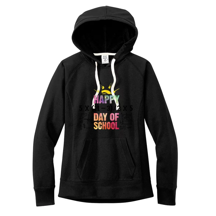 Math Teacher Happy 100th Day Of School Equations Gift Women's Fleece Hoodie