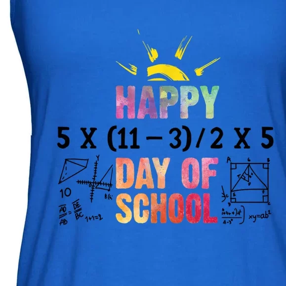 Math Teacher Happy 100th Day Of School Equations Gift Ladies Essential Flowy Tank