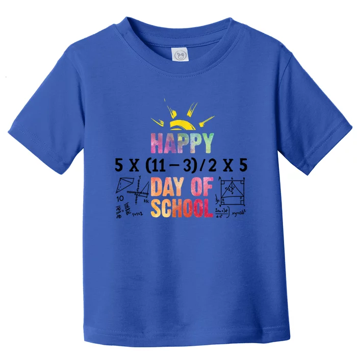 Math Teacher Happy 100th Day Of School Equations Gift Toddler T-Shirt