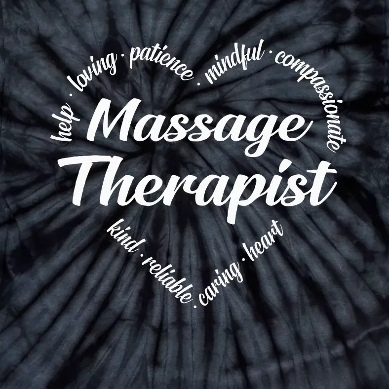 Massage Therapist Heart Word Cloud Tie-Dye T-Shirt