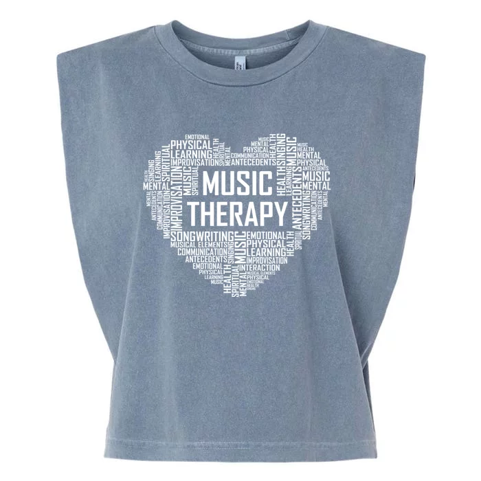 Music Therapy Heart Gift Therapist Appreciation Graduation Gift Garment-Dyed Women's Muscle Tee