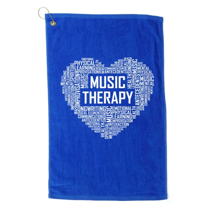 Music Therapy Heart Gift Therapist Appreciation Graduation Gift Platinum Collection Golf Towel