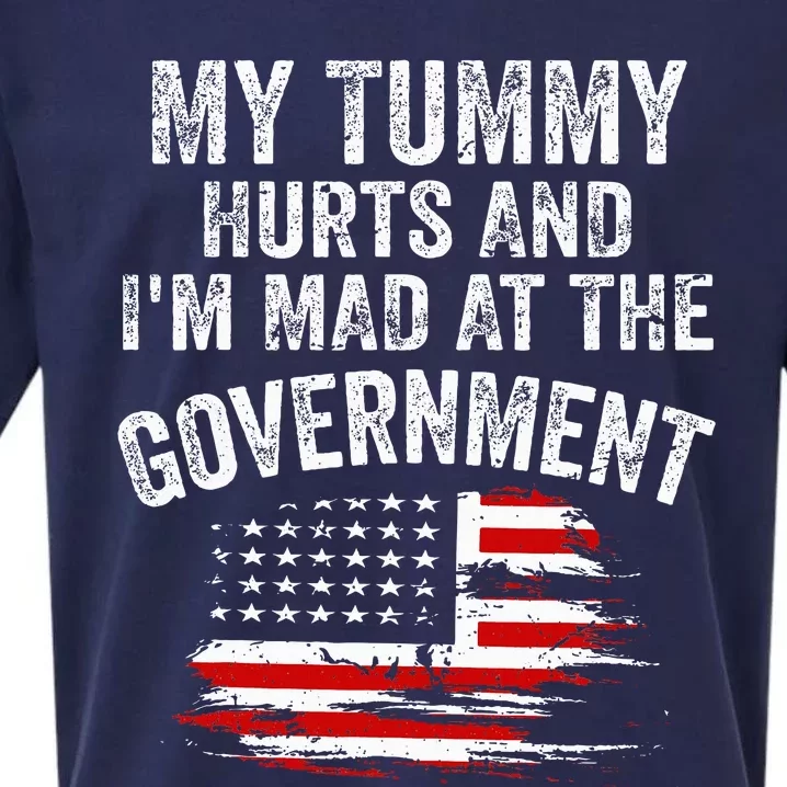 My Tummy Hurts And I'm MAD At The Government Meme Sueded Cloud Jersey T-Shirt