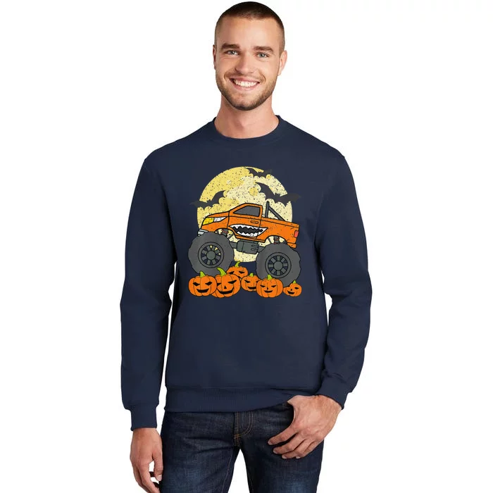 Monster Truck Halloween Jack O Lantern Moon Pumpkin Gift Sweatshirt